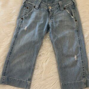 True Religion Sammy Crop Capris Light Blue 31